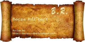 Becza Róbert névjegykártya